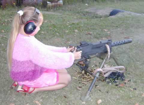 Little girl with machinegun