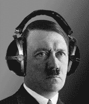 Hitler with headphones