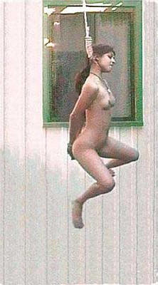 Naked girl hanged