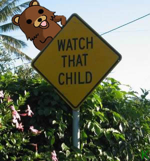 Pedobear: Watch that child sign