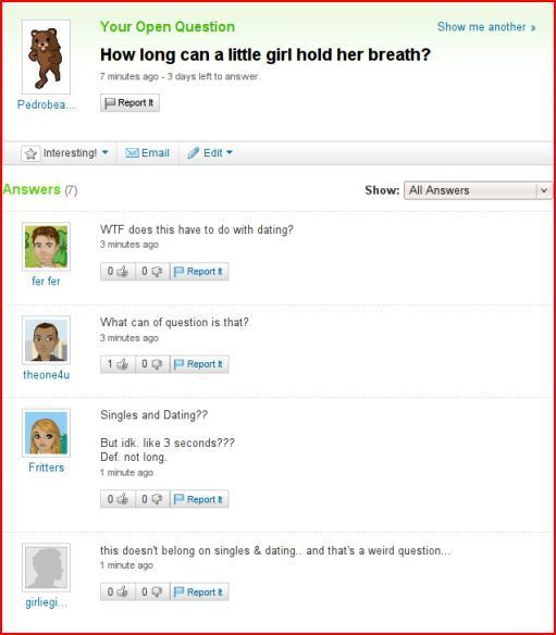 Pedobear on Yahoo! Answers