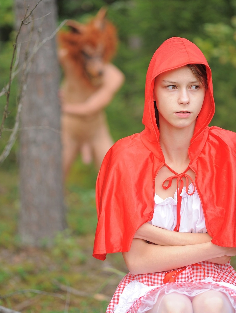 Red riding hood and wolf