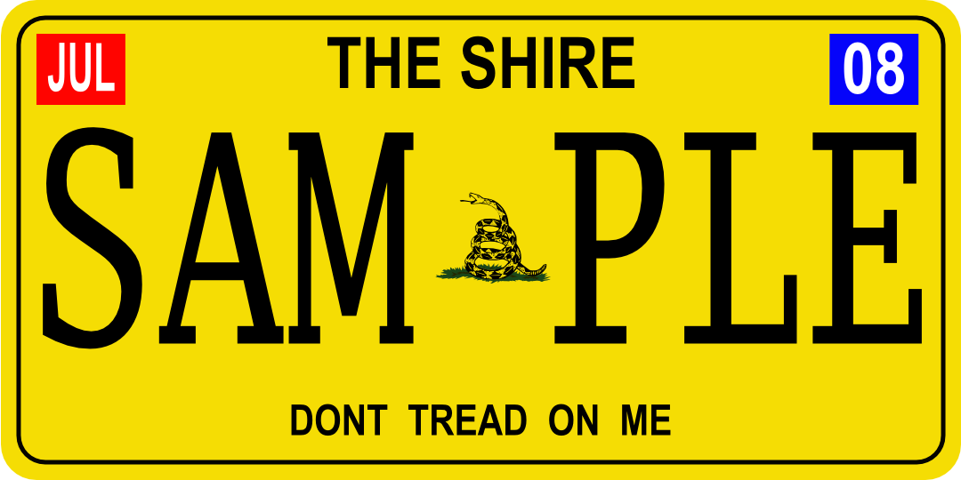 Shire license plate