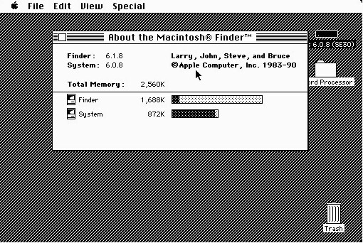 Macintosh System 6.0.8 Finder